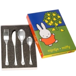 Cubertería de 4 piezas de acero inox Miffy Fruit Zilverstad