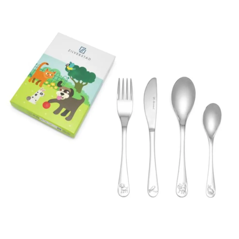 Cubertería de 4 piezas de acero inox Pets Zilverstad