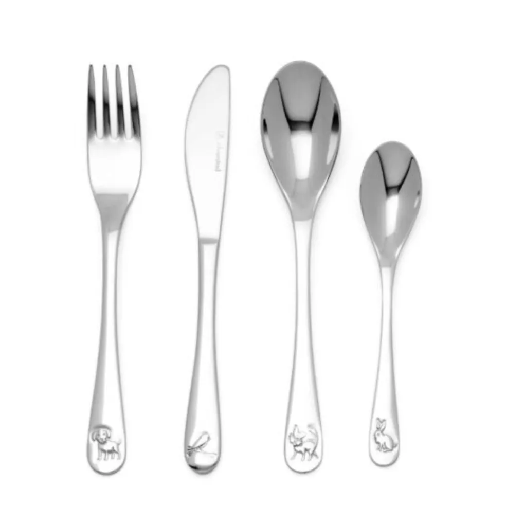 Cubertería de 4 piezas de acero inox Pets Zilverstad