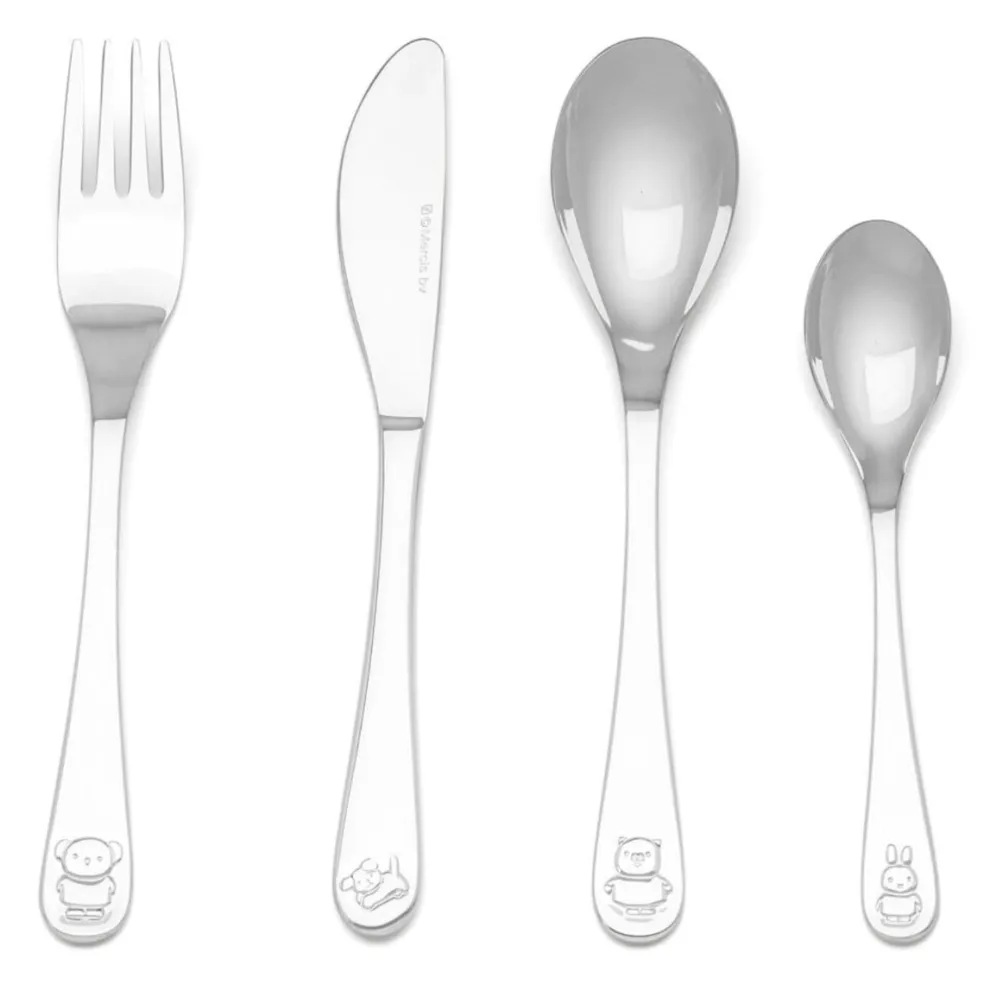 Cubertería de 4 piezas de acero inox Miffy Friends Zilverstad