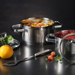 Cuchara espátula con agujero de inox con bordes de silicona Rösle