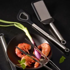 Cuchara espátula con agujero de inox con bordes de silicona Rösle