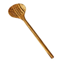 Cuchara espumadera perforada de madera de olivo Selbrae