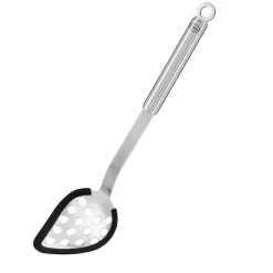 Cuchara perforada de acero inoxidable con bordes de silicona para servir Rösle