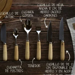 Cuchillo de cocina Pallarès de acero carbono con mango de boj
