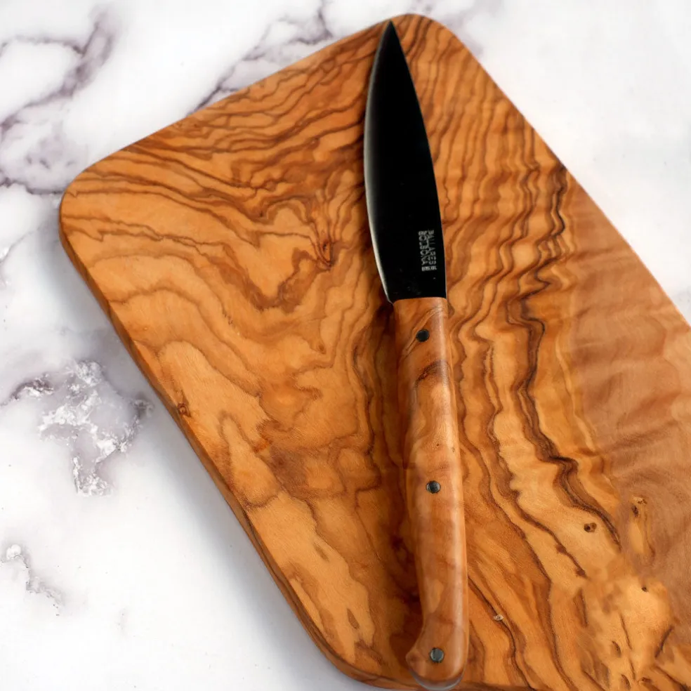 Cuchillo de mesa estilizado con mango de olivo Pallarès