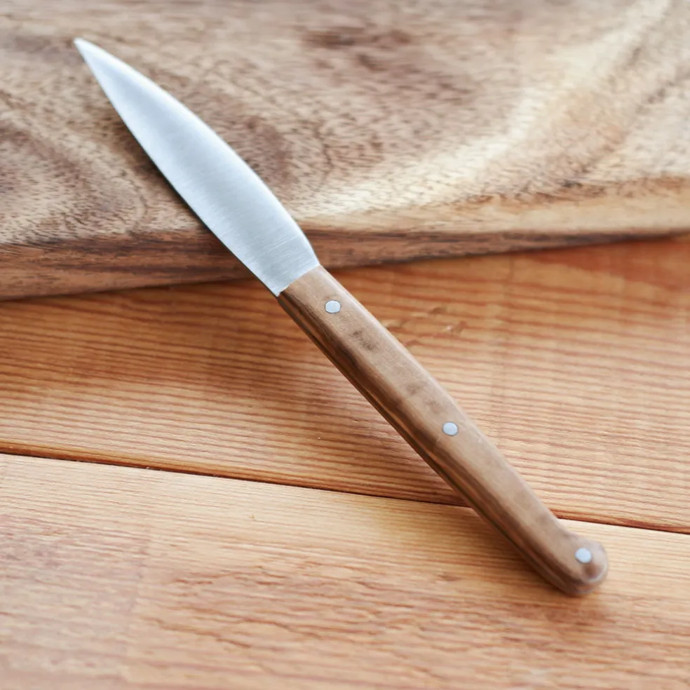 Cuchillo de mesa estilizado con mango de olivo Pallarès