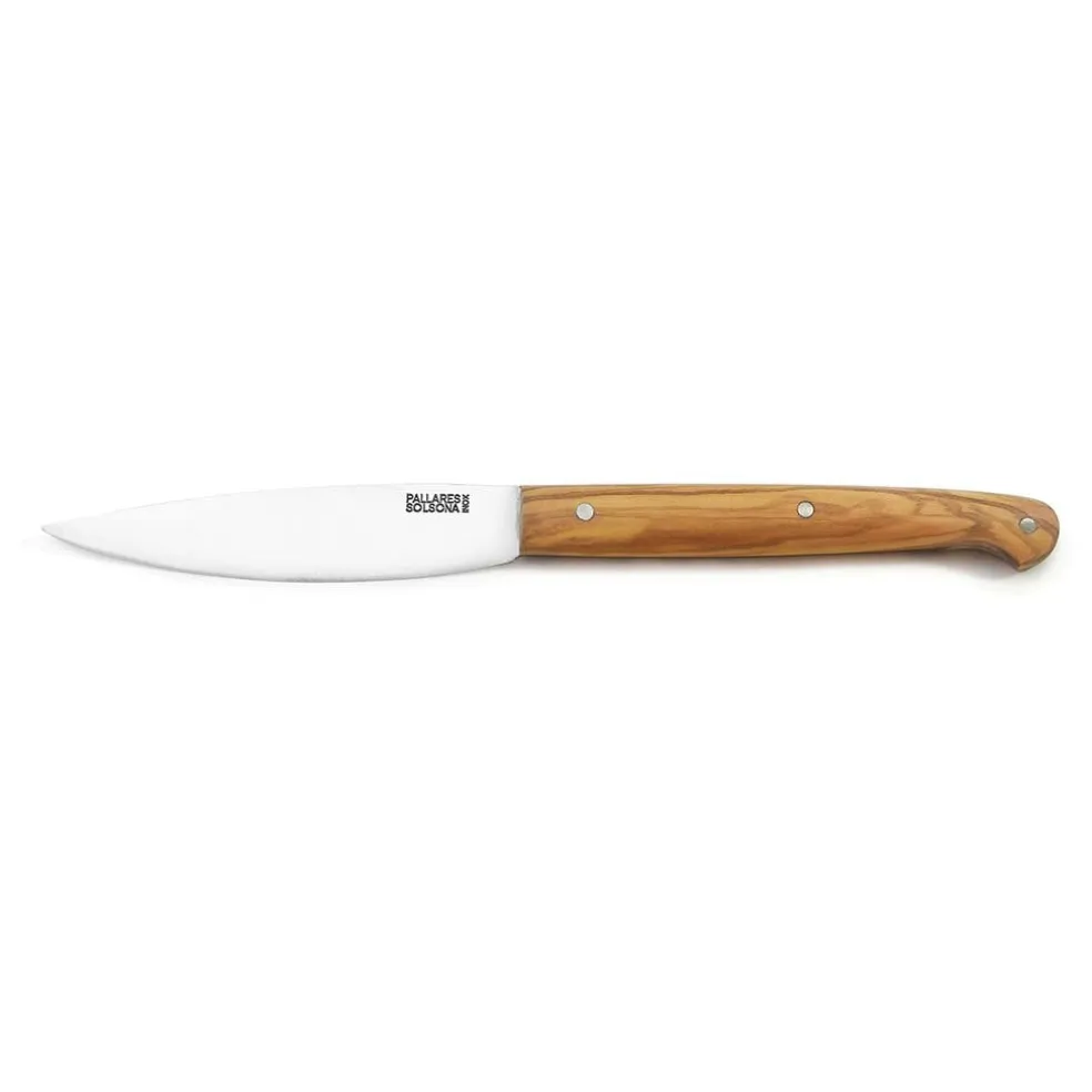 Cuchillo de mesa estilizado con mango de olivo Pallarès