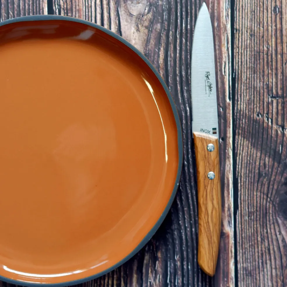Cuchillo de mesa microdentado con mango de olivo Roger Orfevre
