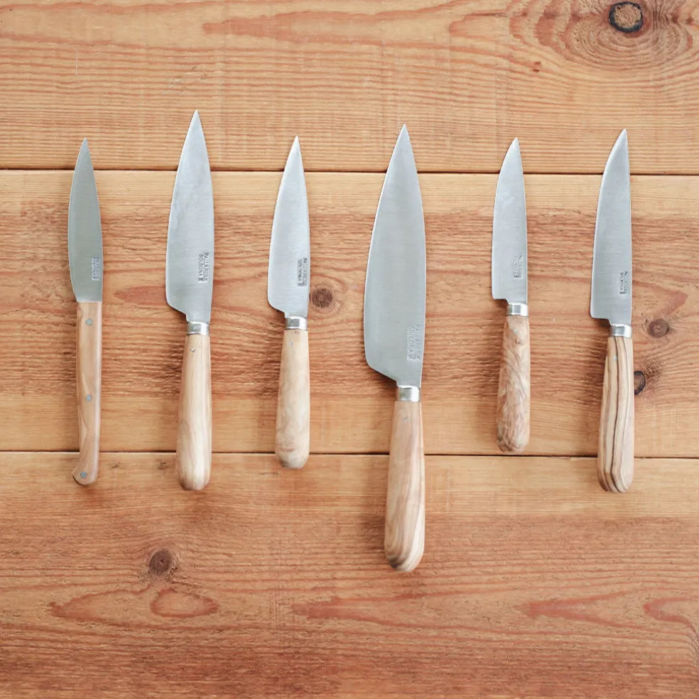 Cuchillos de cocina con mango redondo de olivo Pallarès