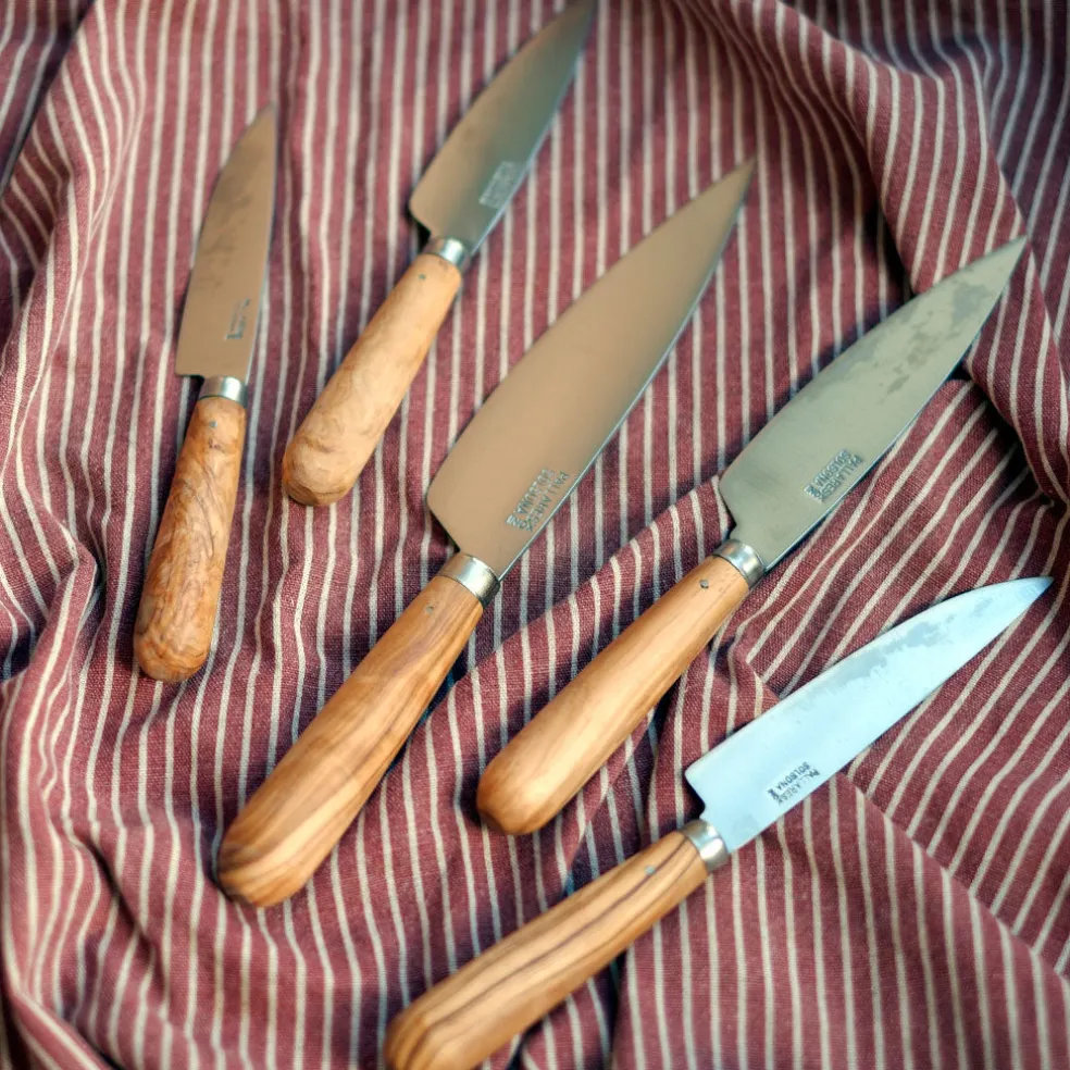Cuchillos de cocina con mango redondo de olivo Pallarès