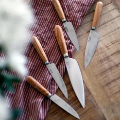 Cuchillos de cocina con mango redondo de olivo Pallarès