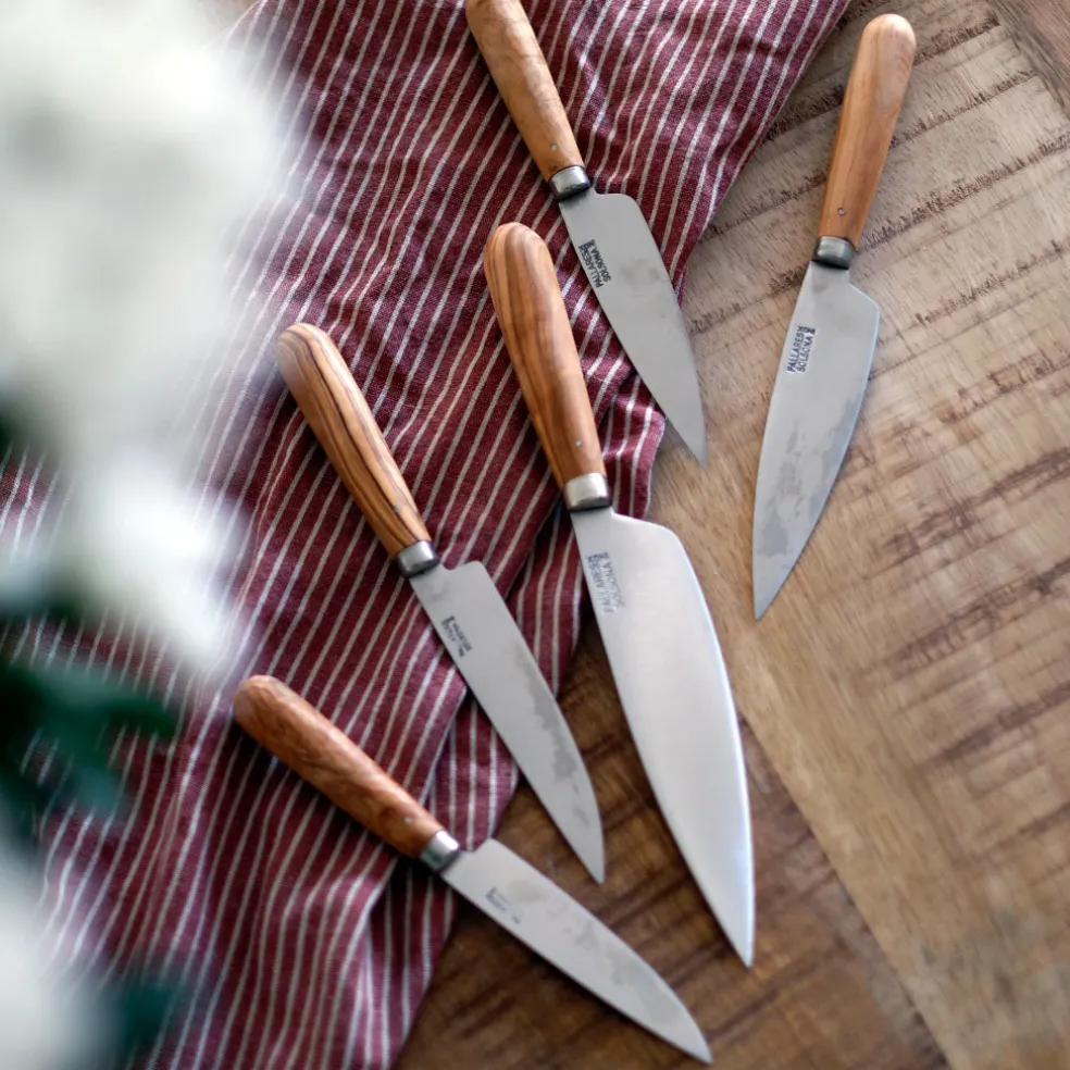 Cuchillos de cocina con mango redondo de olivo Pallarès