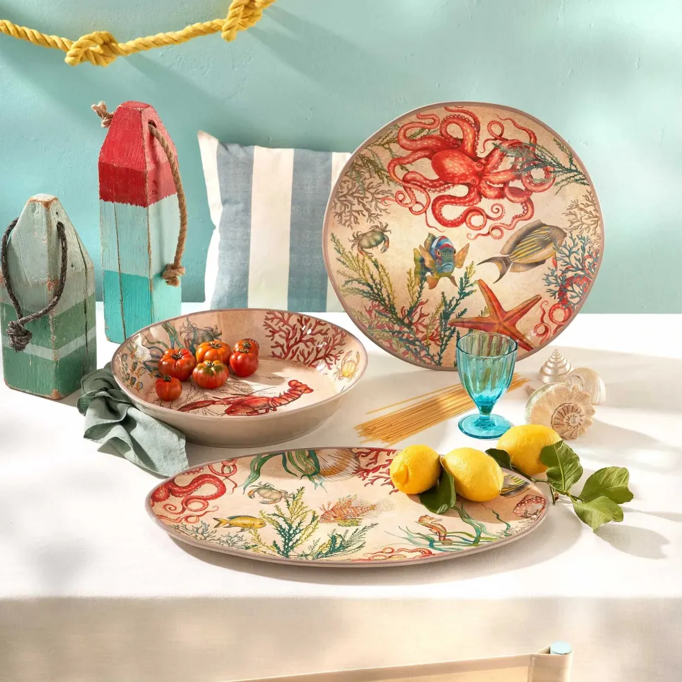 Ensaladera de melamina Sea Life Rose & Tulipani