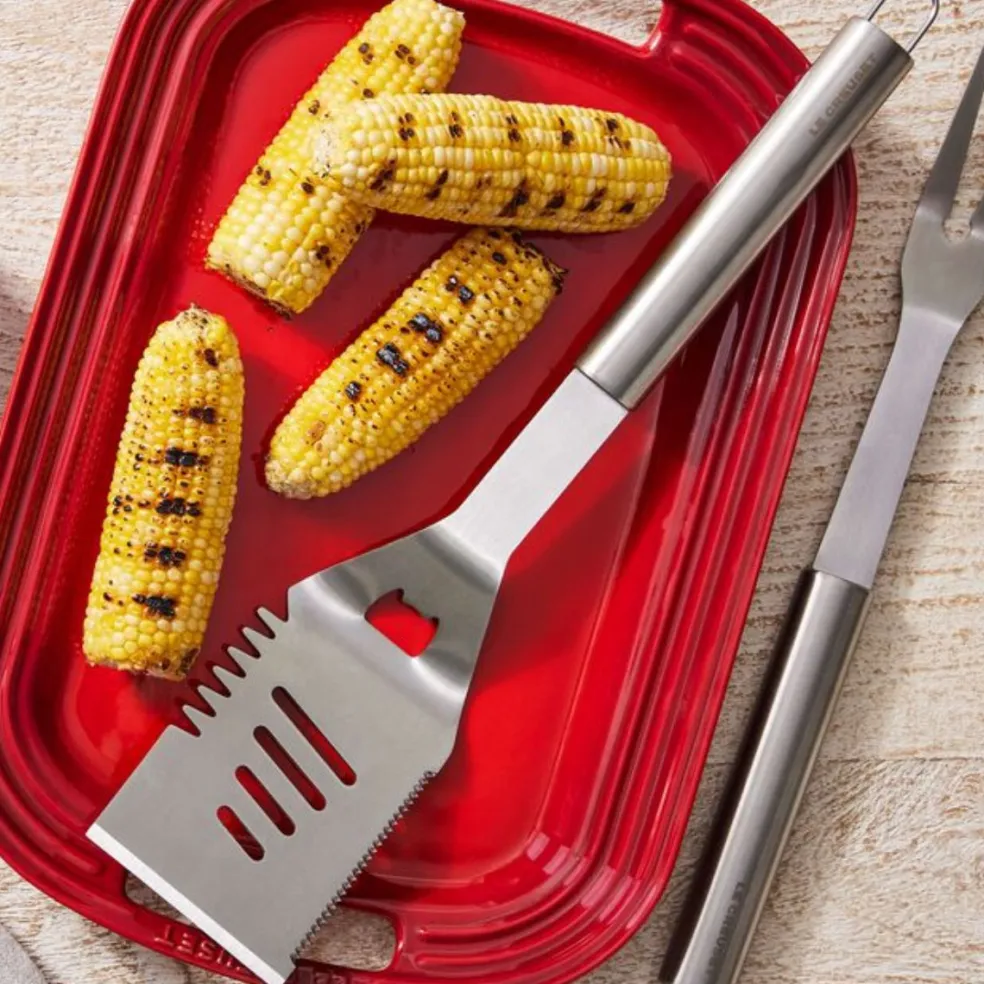 Espátula ranurada acero inox para barbacoa BBQ Outdoor Le Creuset