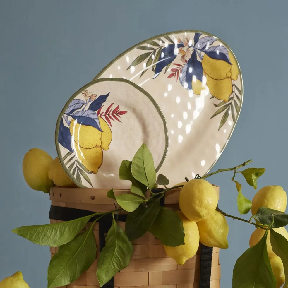 Fuente ovalada para servir de melamina Limù Rose & Tulipani