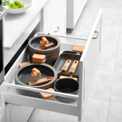 Grill con rayas antiadherente con mango desmontable Compac Pro Bra