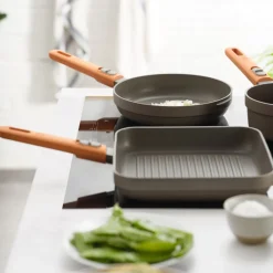 Grill con rayas antiadherente con mango desmontable Compac Pro Bra