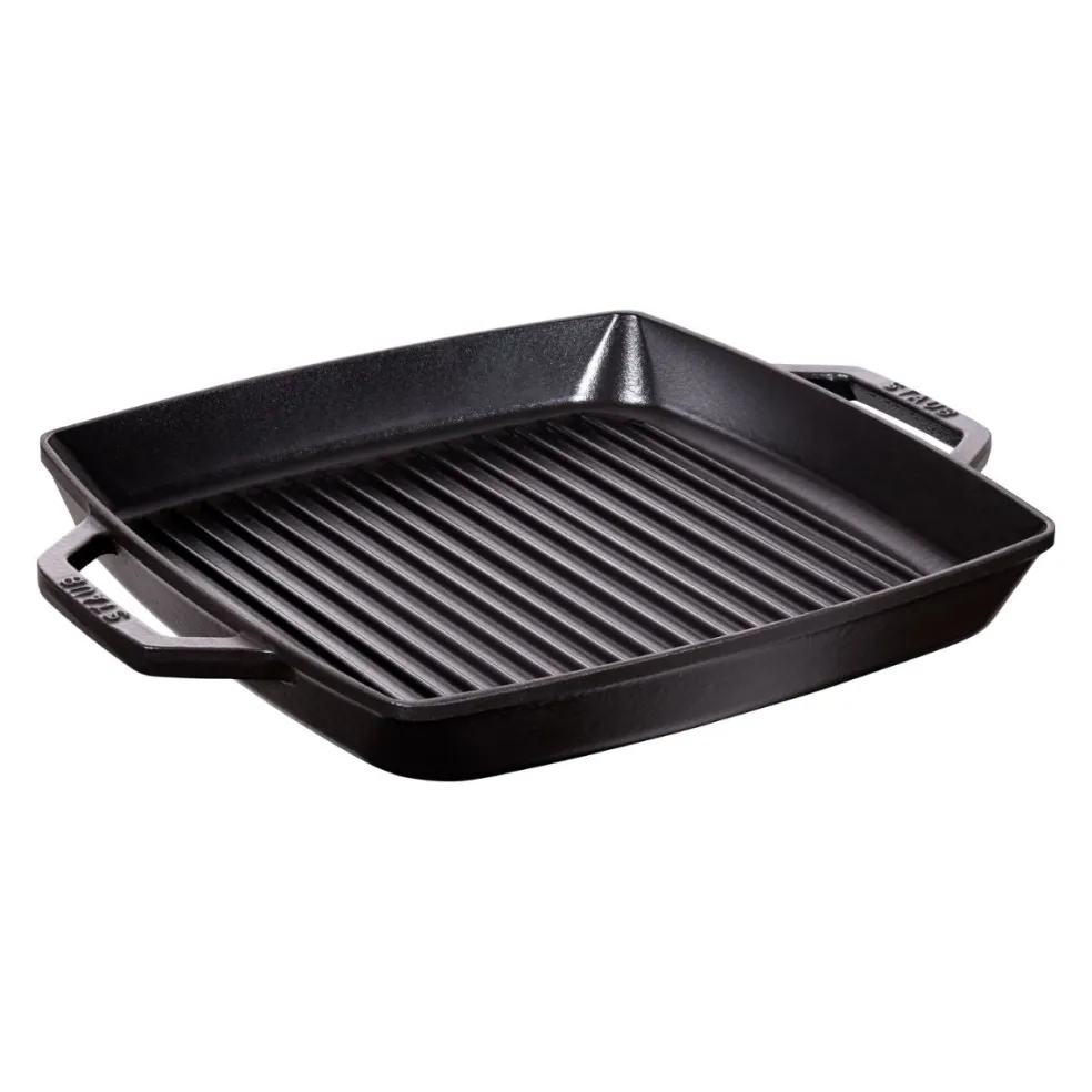 Grill cuadrado de hierro fundido con asas Staub