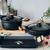 Grill liso antiadherente y mango madera desmontable Market BRA