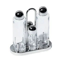 Juego de condimentos de 4 piezas de acero inoxidable Alessi