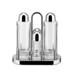 Juego de condimentos de 4 piezas de acero inoxidable Alessi