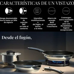 Mango de acero inoxidable desmontable Click & Serve WMF