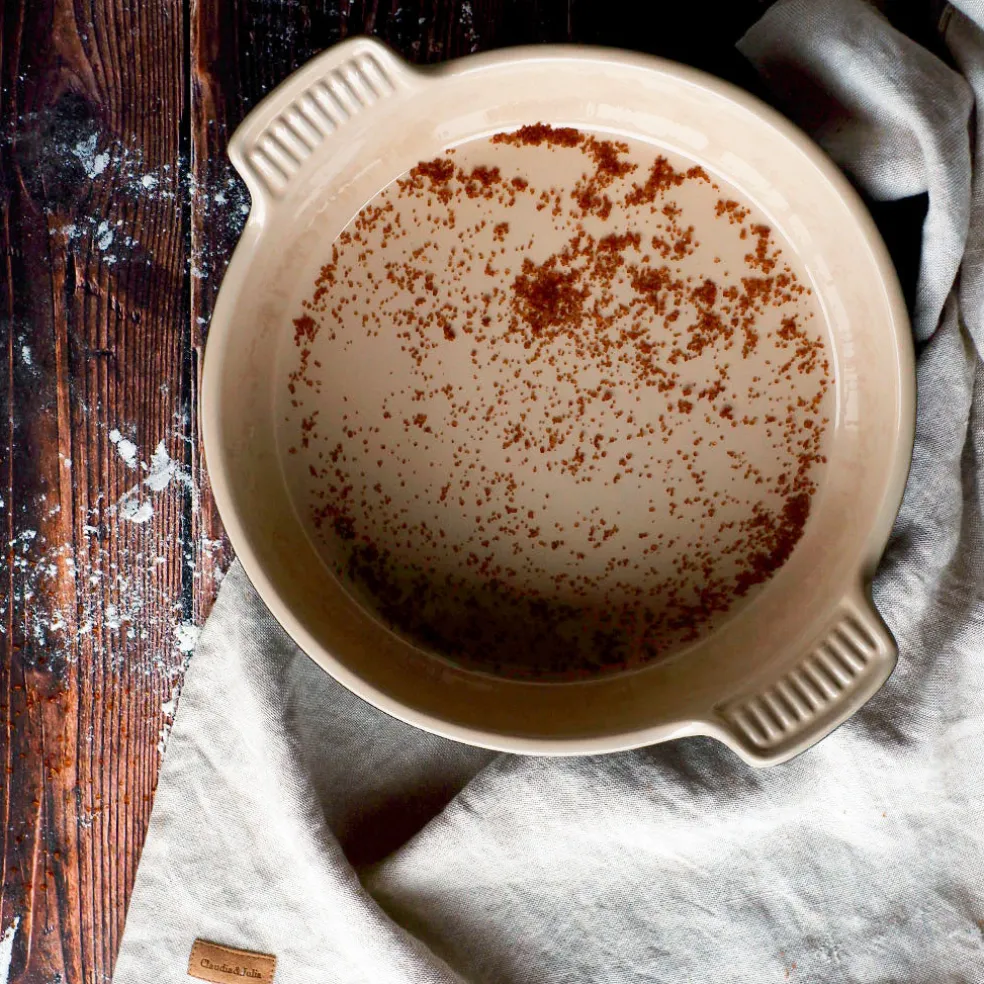Molde cerámico redondo y fuente Le Creuset