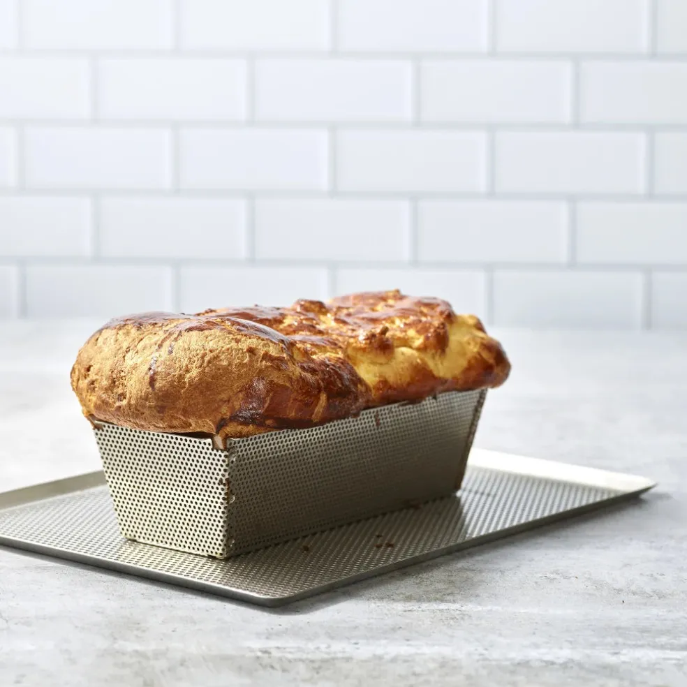 Molde inox rectangular perforado con base desmontable De Buyer