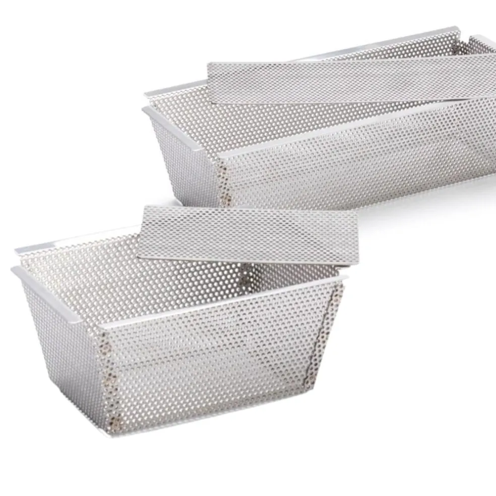 Molde inox rectangular perforado con base desmontable De Buyer