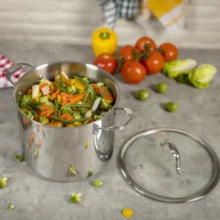 Olla alta de acero inoxidable con tapa de cristal Allround Kuhn Rikon