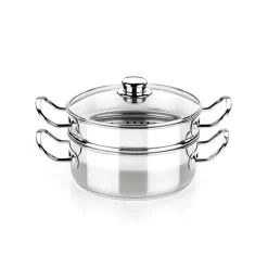 Olla a vapor profesional con tapa de cristal BRA