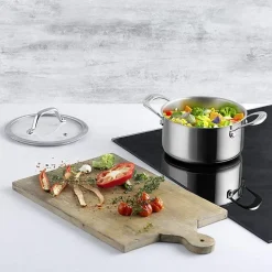 Olla baja de acero inoxidable con tapa de cristal Allround Kuhn Rikon