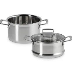 Olla con vaporera y tapa de cristal Le Creuset