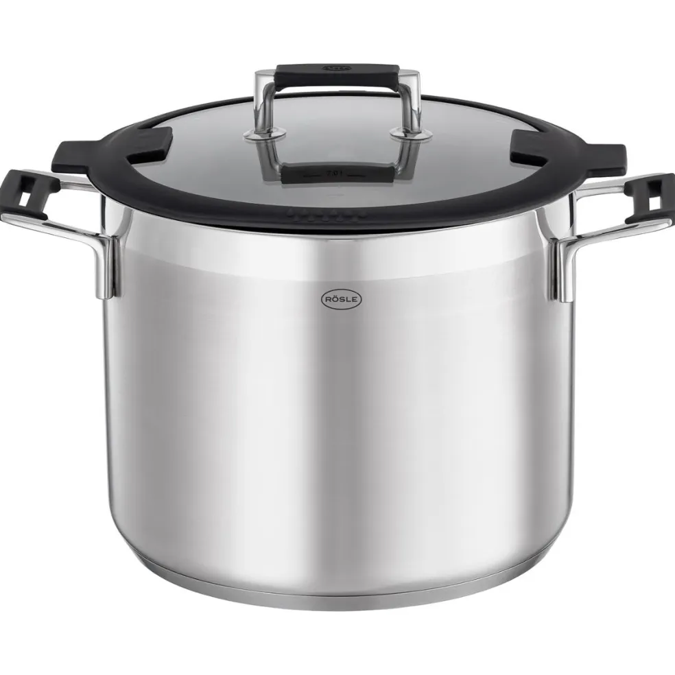 Olla de acero inoxidable con tapa de cristal Silence Pro Rösle