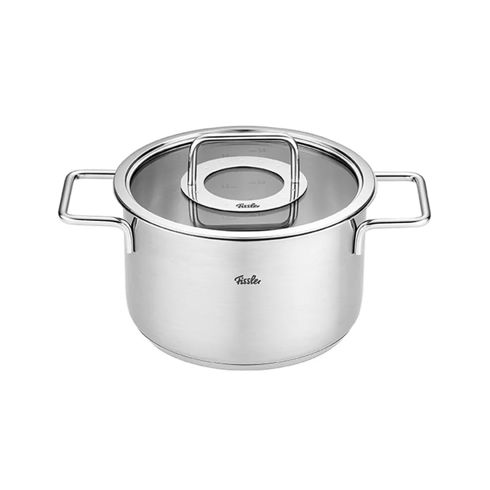 Olla de acero inoxidable con tapa de cristal Pure Fissler