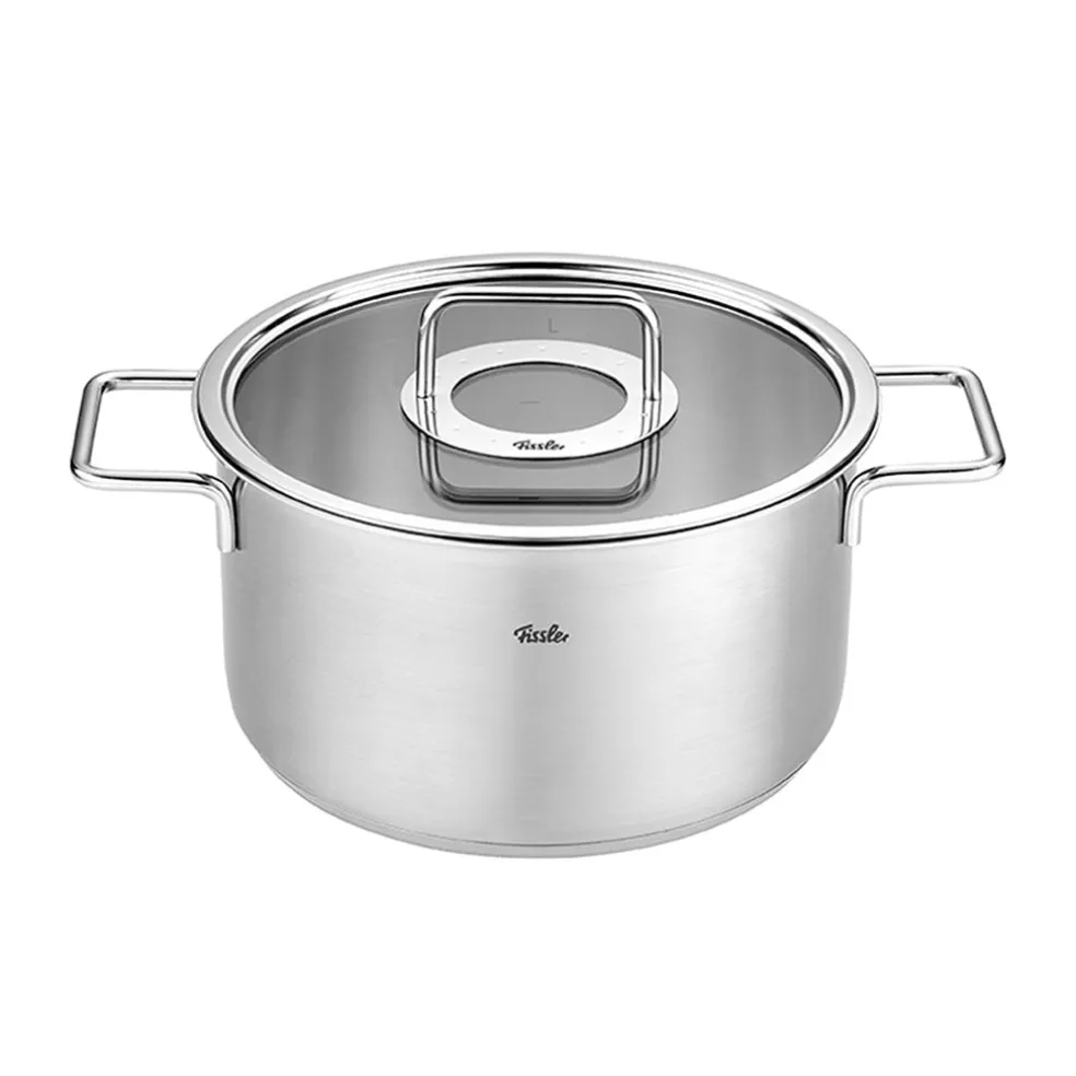 Olla de acero inoxidable con tapa de cristal Pure Fissler