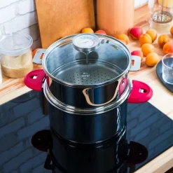Olla vaporera de acero inoxidable con termómetro BIOME Cristel