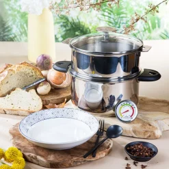Olla vaporera de acero inoxidable con termómetro BIOME Cristel