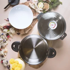 Olla vaporera de acero inoxidable con termómetro BIOME Cristel
