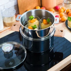 Olla vaporera de acero inoxidable con termómetro BIOME Cristel