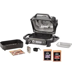 Parrilla eléctrica de exterior con ahumador y freidora de aire Ninja®