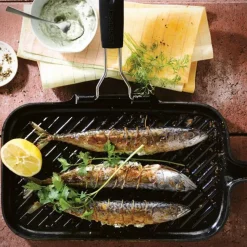 Parrilla grill con mango abatible cuadrada o rectangular Le Creuset
