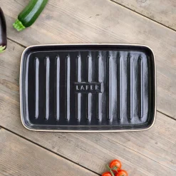 Parrilla rectangular de terracota para barbacoa y horno Römertopf