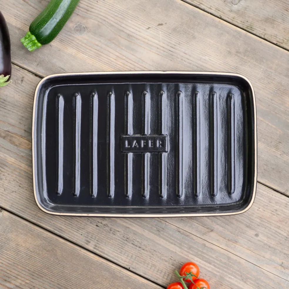 Parrilla rectangular de terracota para barbacoa y horno Römertopf