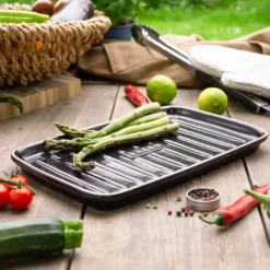 Parrilla rectangular de terracota para barbacoa y horno Römertopf