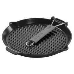 Parrilla redonda de hierro fundido con mango plegable Staub