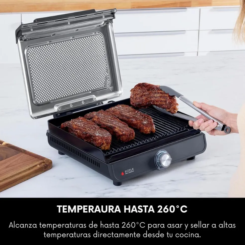 Parrilla y plancha de interior 2 en 1 Sizzle Ninja®