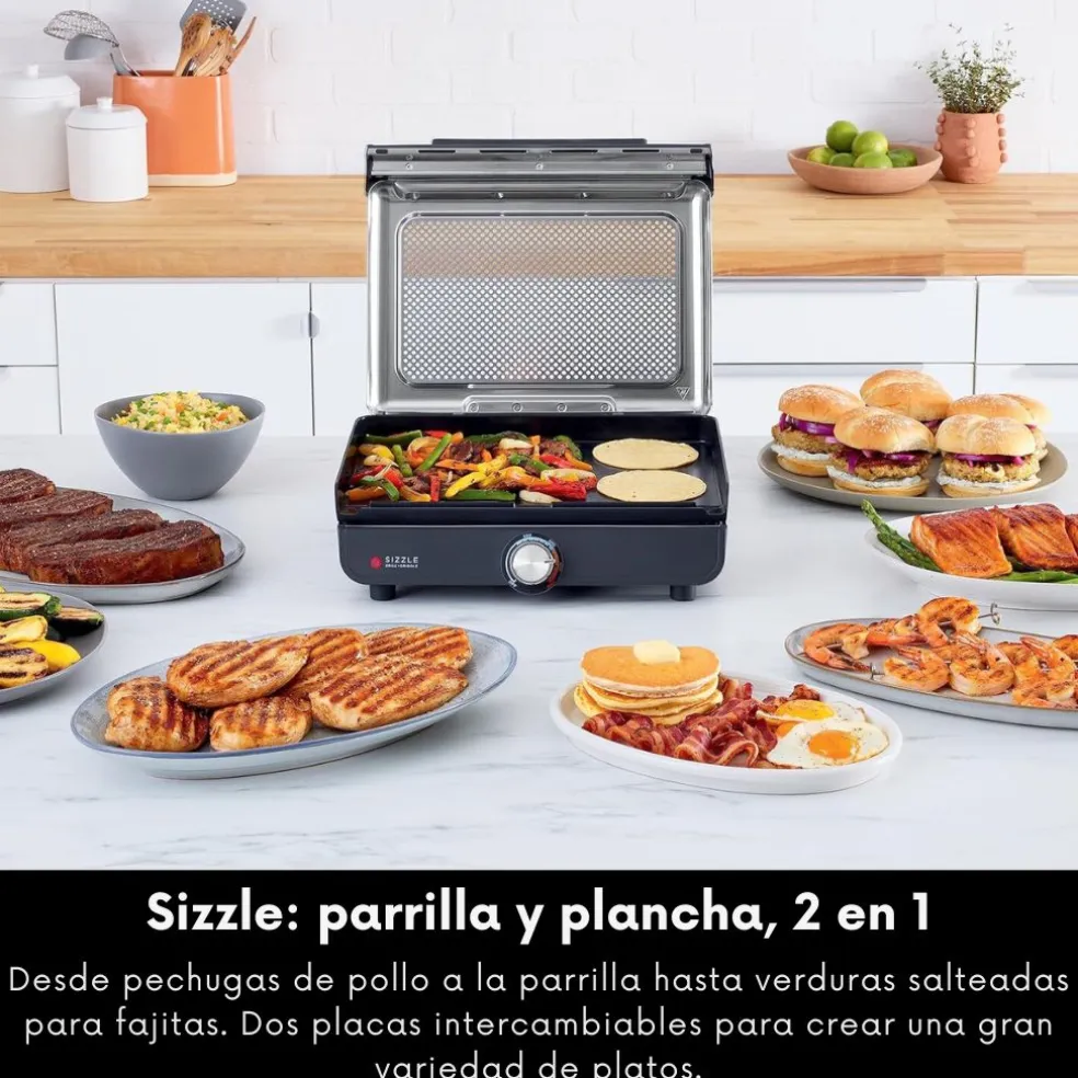 Parrilla y plancha de interior 2 en 1 Sizzle Ninja®