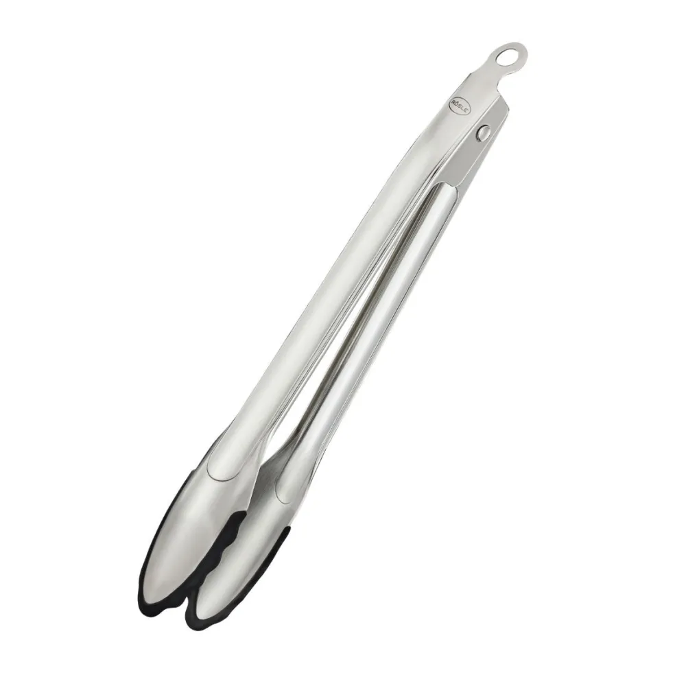Pinzas multiusos de inox y borde de silicona con bloqueo Rösle
